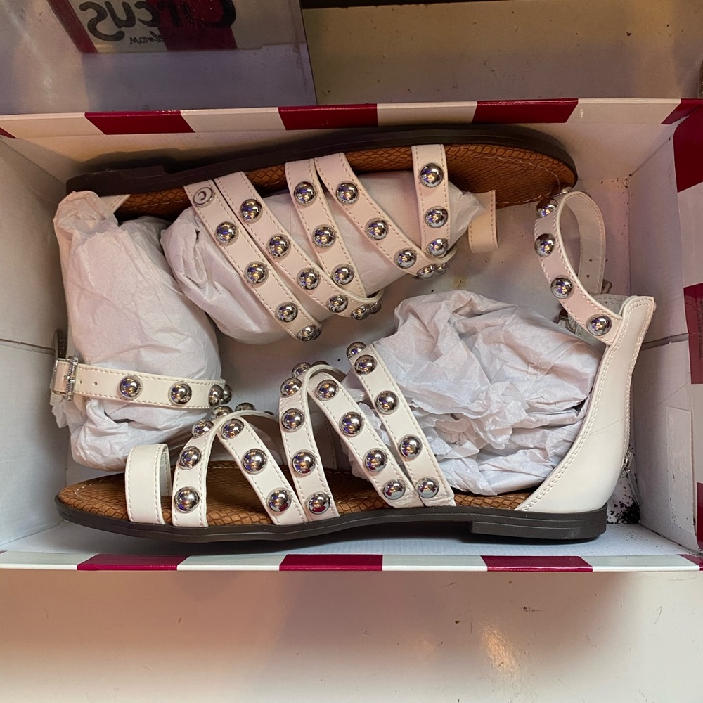 White Beaded Sandals